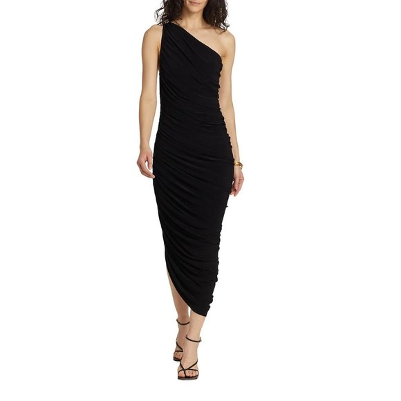 Norma Kamali Dresses & Skirts - NWT $275 NORMA KAMALI BLACK RUCHED ONE SHOULDER DIANA GOWN US SIZE LARGE
